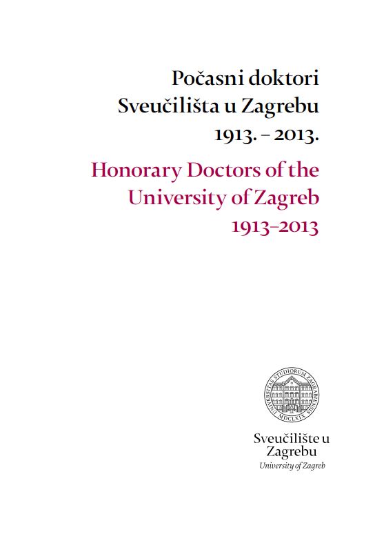 prikaz prve stranice dokumenta Počasni doktori Sveučilišta u Zagrebu 1913. – 2013.