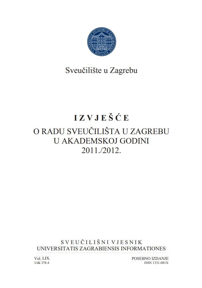 prikaz prve stranice dokumenta Izvješće o radu Sveučilišta u Zagrebu u akademskoj godini 2011./2012.